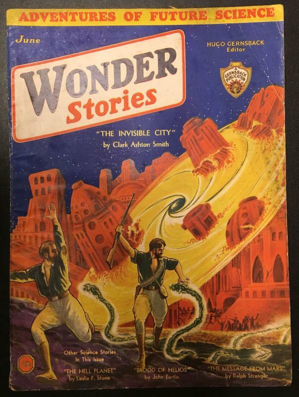 Wonder Stories Jun 1932 Apocalyptic Frank Paul Scifi Cover Art depicting Smit...
