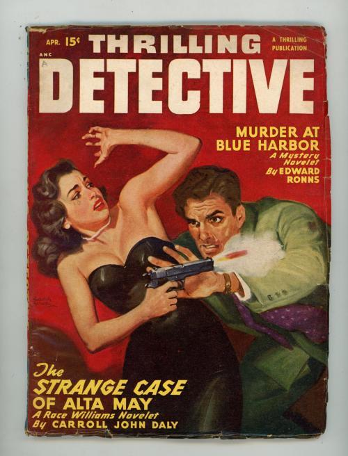 Thrilling Detective Apr 1950 GGA Cvr, C. J. Daly - Race Williams - Pulp