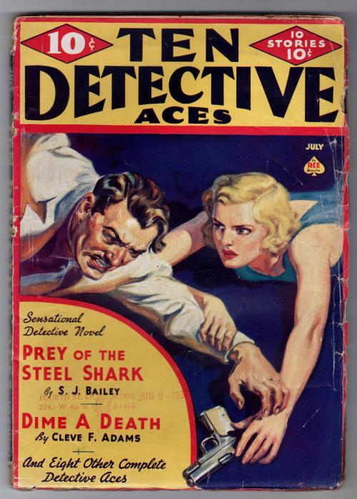 Ten Detective Aces Jul 1937 Pulp Saunders Cvr; Hugh B. Cave; Norman A. Daniels