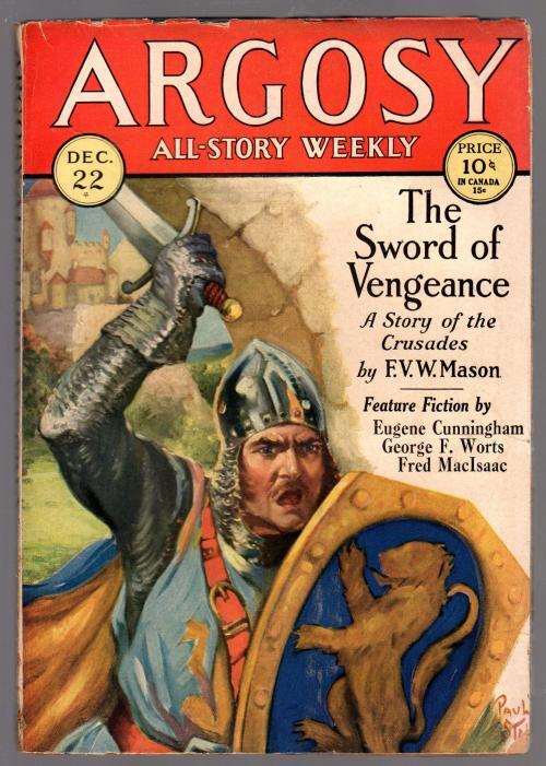 Argosy Dec 22, 1928 cool Medieval swordsman Cvr