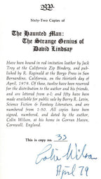 The Haunted Man: The Strange Genius of David Lindsay (Limited) Signed Copy #33