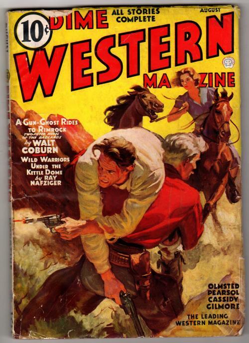Dime Western Aug 1937 Pulp Walt Coburn; Ray Nafziger; Peter Dawson; Harry F. ...