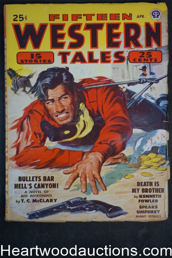 Fifteen Western Tales Apr 1948 Talmadge Powell; Wayne Overholser,