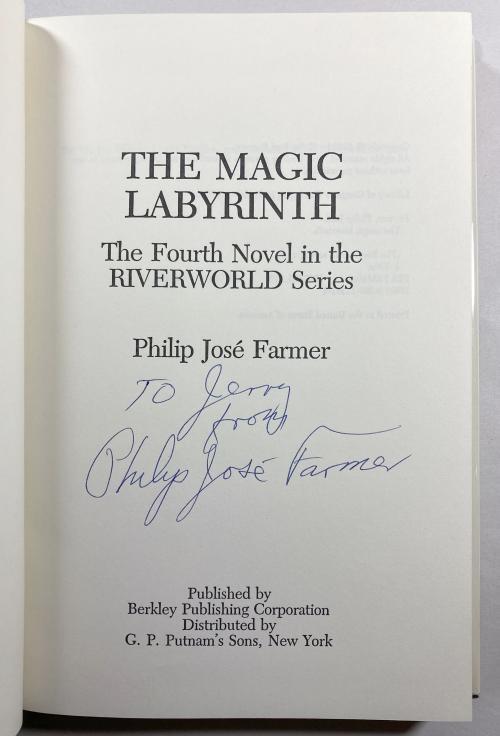 The Magic Labyrinth by Philip Jose Farmer (First Edition) Signed