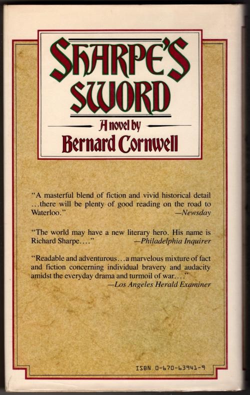 Sharpe's Sword by Bernard Cornwell (First US Edition)