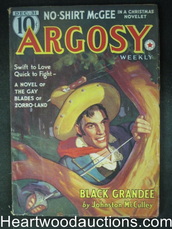 Argosy Dec 31, 1938 Johnston McCulley, C.S. Forester - High Grade
