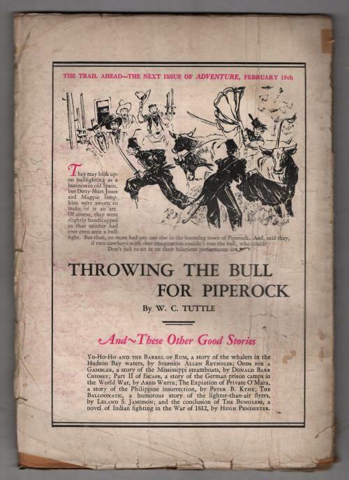 Adventure Feb 1 1933 Pulp Delano Cvr; Holt "A Problem in Extradition"