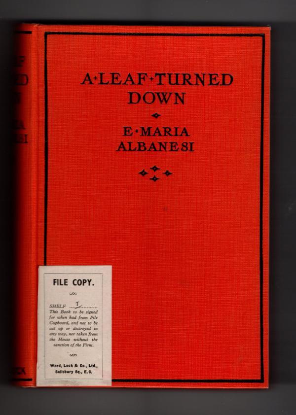 A Leaf Turned Down by E. Maria Albanesi (First Edition) Rare DJ Publisher's Copy