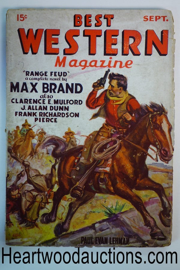 Best Western Sep 1935 Vol 1 #1 Hopalong Cassidy, Max Brand