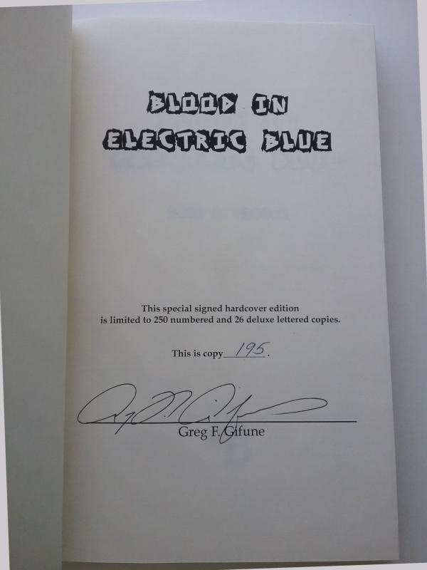 Blood in Electric Blue by Greg F. GiFune (First Edition) Limited Signed #195