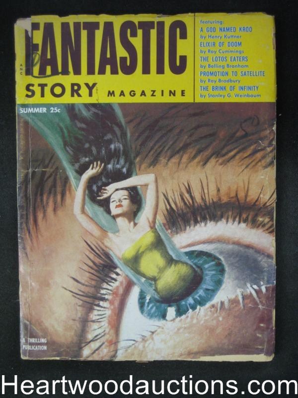 Fantastic Story Summer  1954 Walter Popp Cvr, Bradbury, Finlay, Emsh art