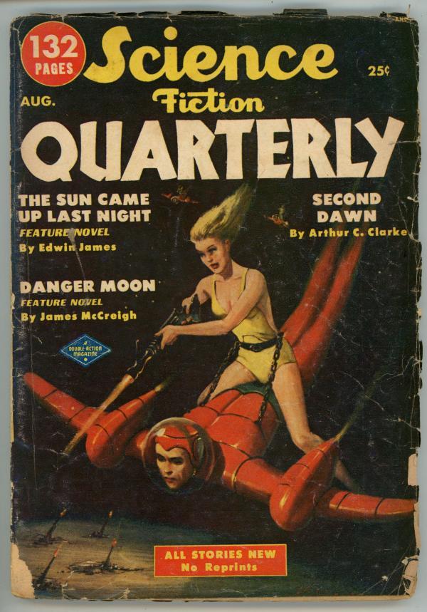 Science Fiction Quarterly Aug 1951  Arhtur Clarke, Finlay Art