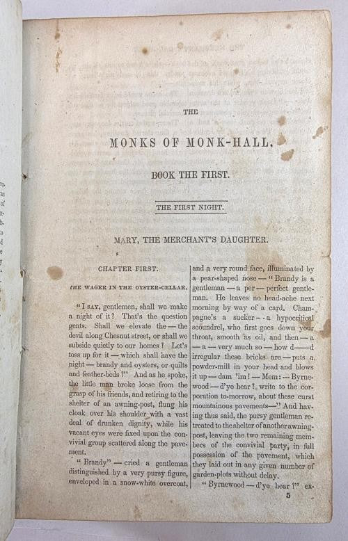 The Quaker City; or, The Monks of Monk-Hall by George Lippard (First Edition)