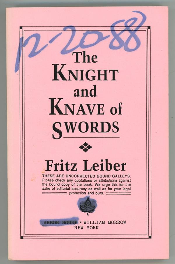 Knight and Knave of Swords, The by Fritz Leiber  (First Edition)