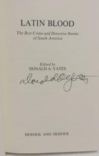 Latin Blood by Donald A. Yates (Editor) First Edition Signed