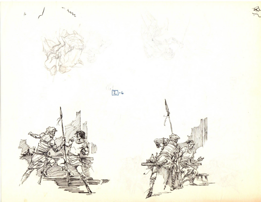 Roy G. Krenkel Original Art - (Sparring Men) Double Sided