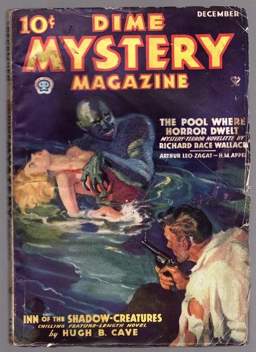 Dime Mystery Dec 1934 Walter Baumhofer GG Cvr, Hugh B. Cave - Pulp