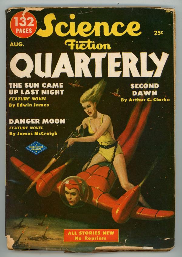 Science Fiction Quarterly Aug 1951  Arhtur Clarke, Finlay Art
