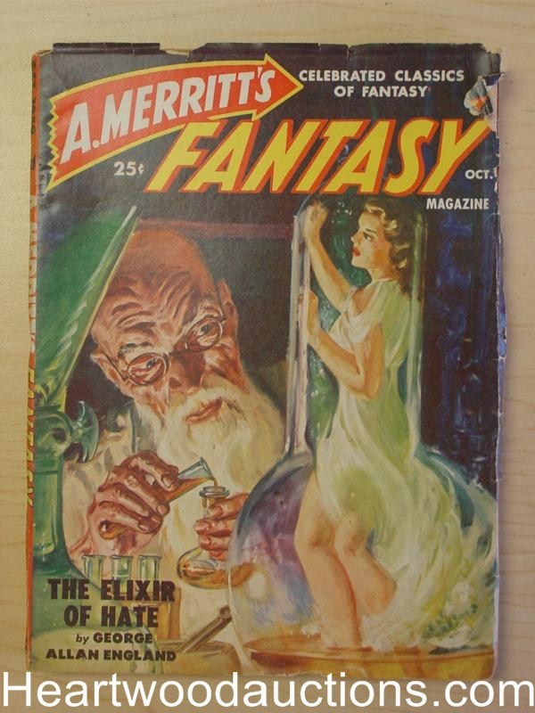 A. Merritt's Fantasy Octtober  1950 Saunders Cvr, Virgil Finlay, G.A. England