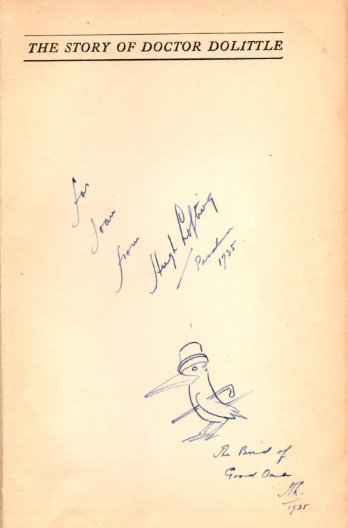 The Story of Doctor Dolittle by Hugh Lofting (27th Printing) Signed