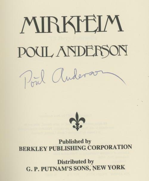 Mirkheim by Poul Anderson Signed