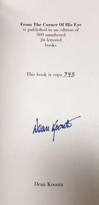 From the Corner of His Eye by Dean Koontz Charnel House LTD #345 Signed