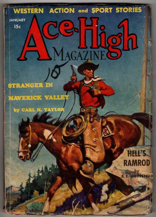 Ace-High Jan 1935 Cowboy Cvr; J. E. Grinstead; Eugene Cunningham