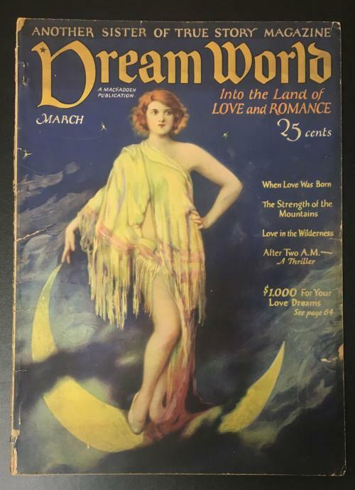 Dream World Mar 1924 Pulp Dorothy Wegman cover model; Leo Sielke cover artist