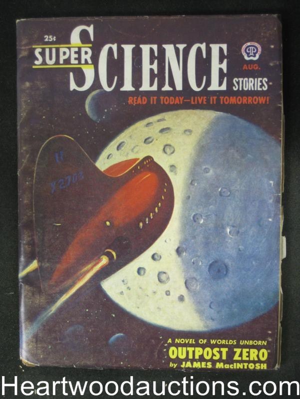 Super Science August 1951 Leo Morey Cover, Finlay, Bok, Poul Anderson