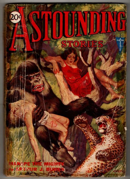 Astounding Stories June 1931 Wesso wild ape Cvr; Ray Cummings; Arthur J. Burks