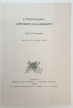 Autobiography: Some Notes on a Nonentity by H. P. Lovecraft