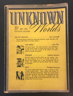 Unknown Worlds Dec 1941 Pulp Cartier; Orban; de Camp; Bond; del Rey; Rice