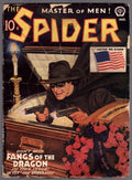 The Spider Aug 1942 Rafael DeSoto coffin Cvr, american flag Cvr