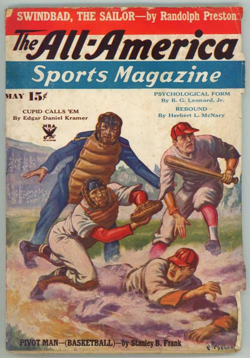 All-America Sports Magazine May 1935 Pulp Baseball Cover