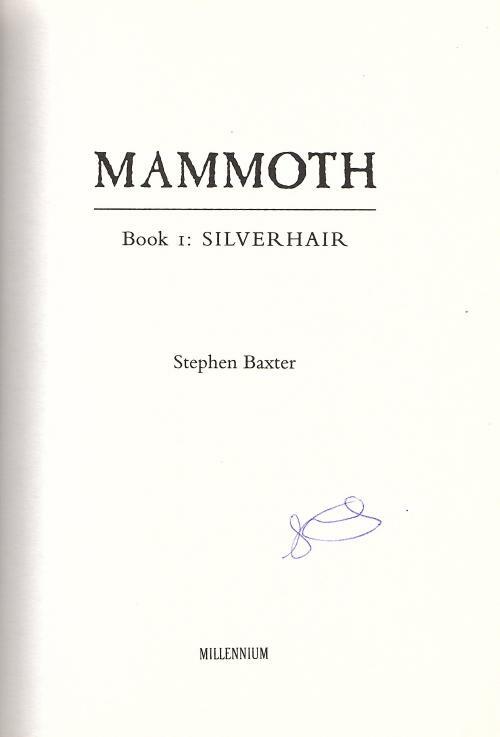 Mammoth by Stephen Baxter (First UK Edition)