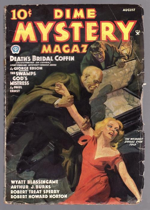 Dime Mystery Aug 1935 Baumhofer GGA Cvr Paul Ernst Blassingame - Pulp