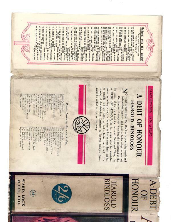 A Debt of Honour by Harold Bindloss (File Copy)