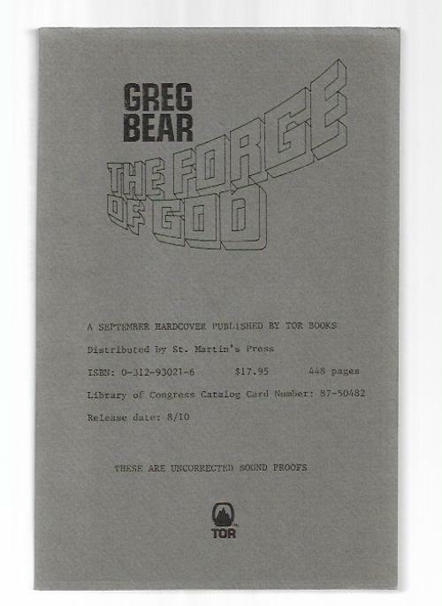 The Forge of God by Greg Bear (First Edition)