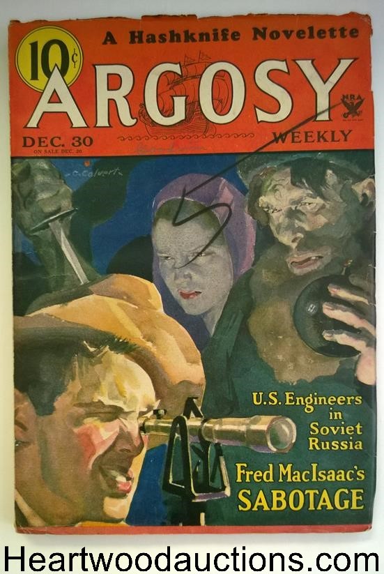 Argosy Dec 30 1933 O.A.Kline; Hashknife Story; Max Brand - High Grade