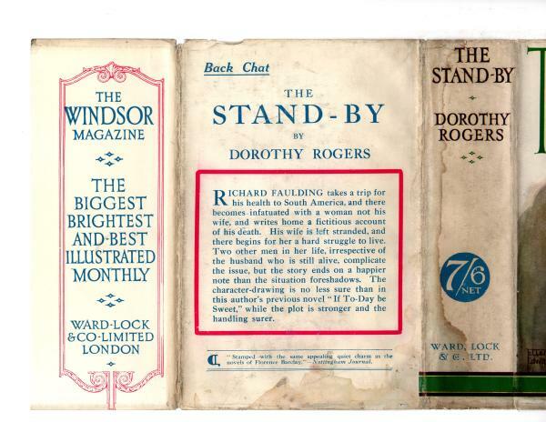 The Stand-By by Dorothy Rogers (First Edition) Ward Lock File Copy