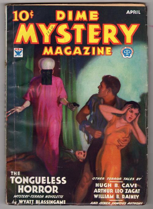 Dime Mystery Apr 1934 Baumhofer Cvr,  Unholy Night - Pulp