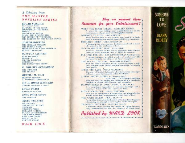 Someone To Love by Diana Ridley (First Edition) Ward Lock File Copy