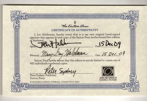 Starbound by Joe Haldeman (First Edition) LTD Signed