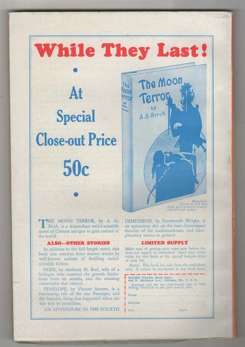 Weird Tales Oct 1936 St. John Cvr; R. E. Howard Conan Red Nails - Pulp