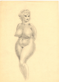 Roy G. Krenkel Original Art - (Buxom Nude)