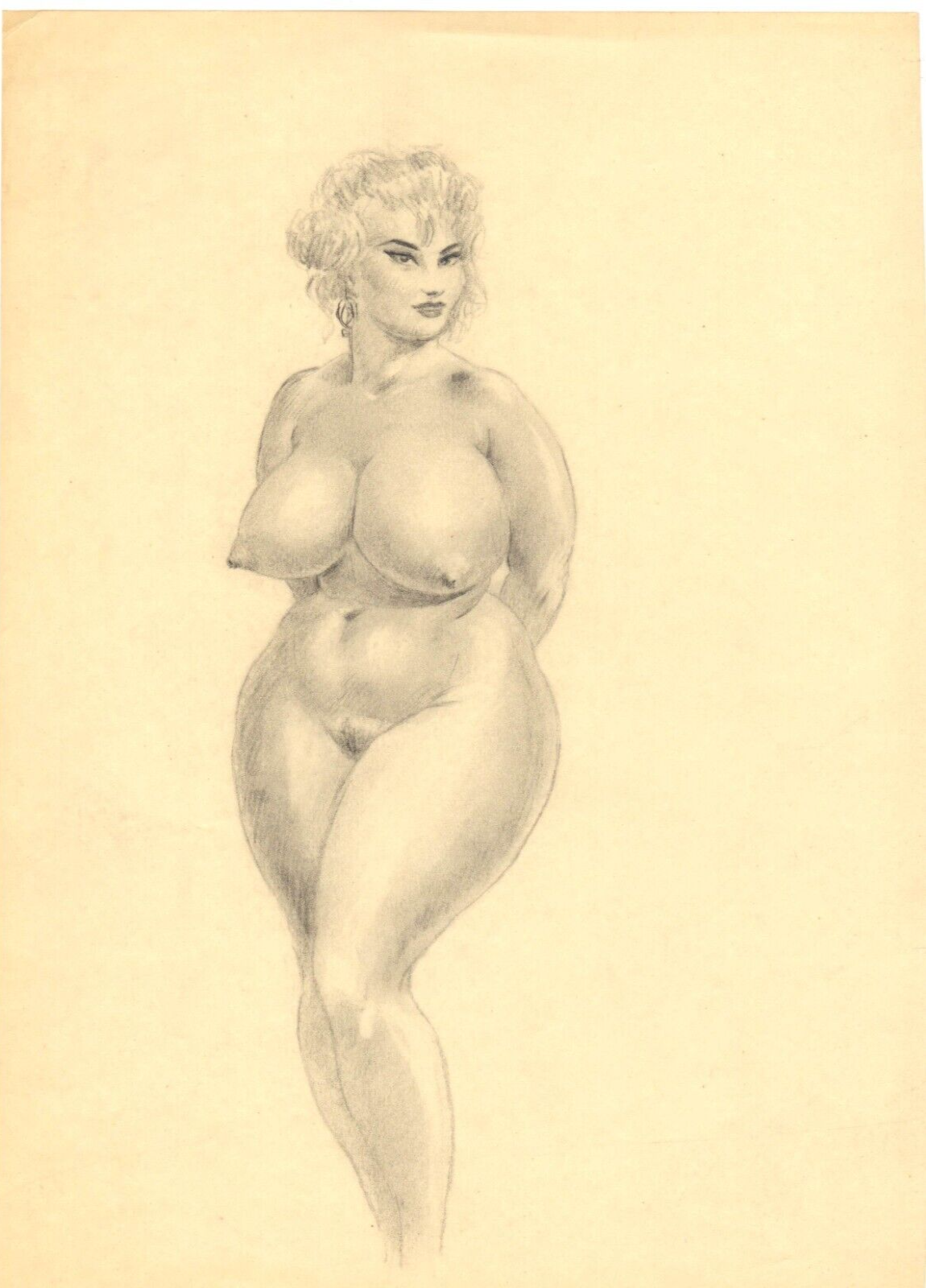 Roy G. Krenkel Original Art - (Buxom Nude)