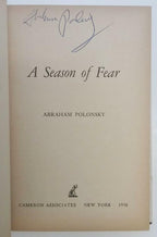 A Season of Fear by Abraham Polonsky (First Edition) Signed