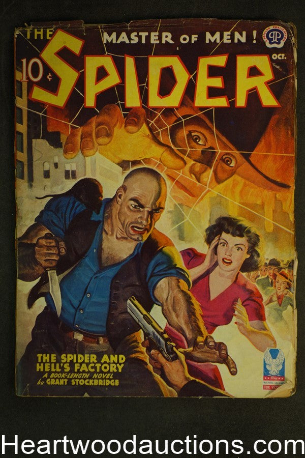 The Spider Oct 1943 Rafael DeSoto Cvr, Joe Farren Art, Ed Race