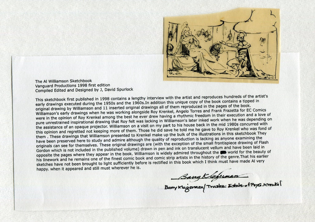Al Williamson Sketchbook by J. David Spurlock, Original Art RGK Estate