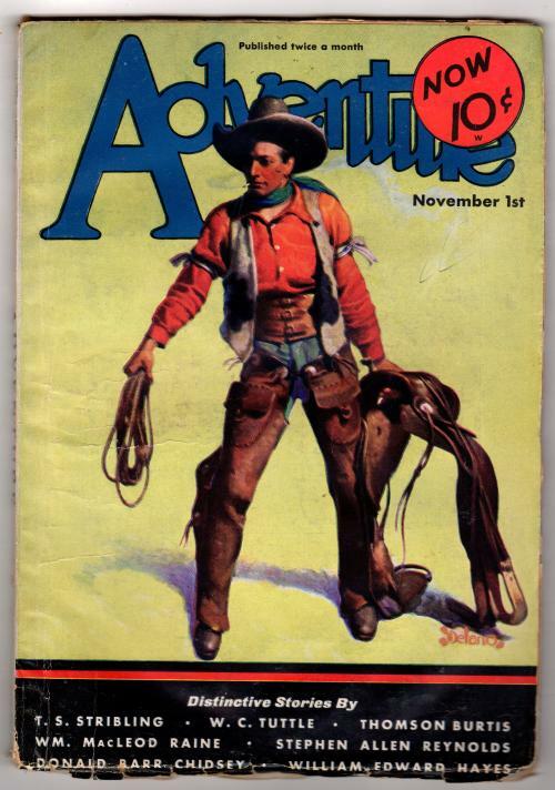 Adventure Nov 1 1932 Delano Cvr; "The Ghost Riders" Part 3